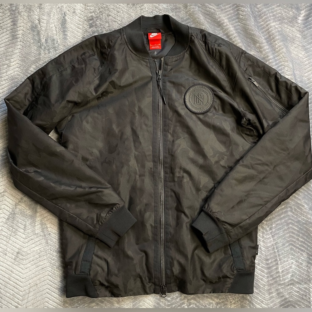 Nike Football Club NFC Soccer Black Camo Bomber Jacket Small